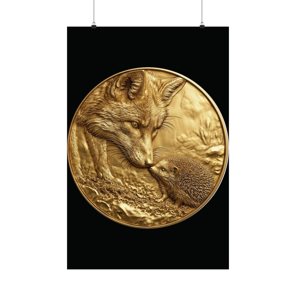 Gold Fox and Mole Print, Loving Wildlife Art