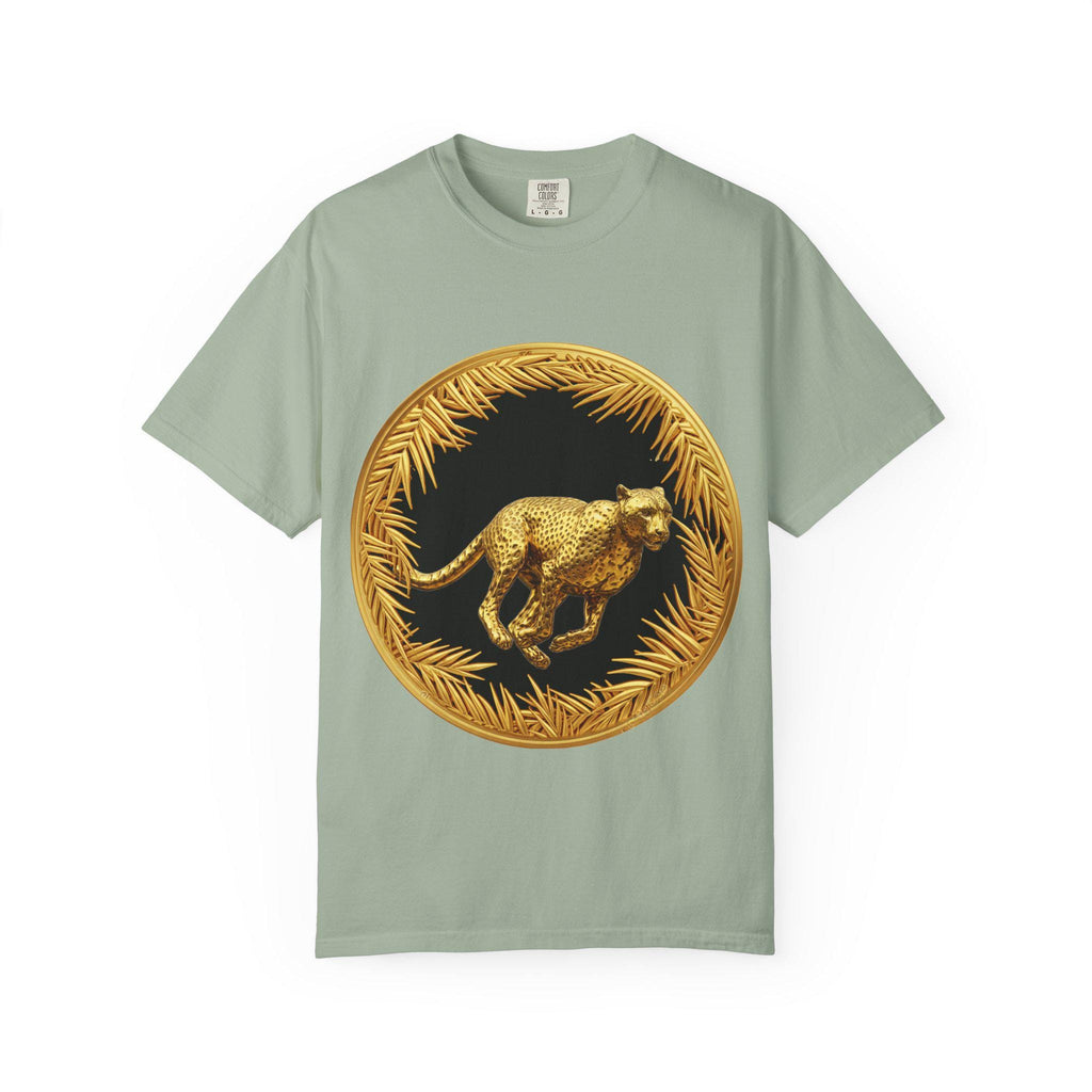 Gold Cheetah Attack Mode T-Shirt - Fierce Wildlife Design