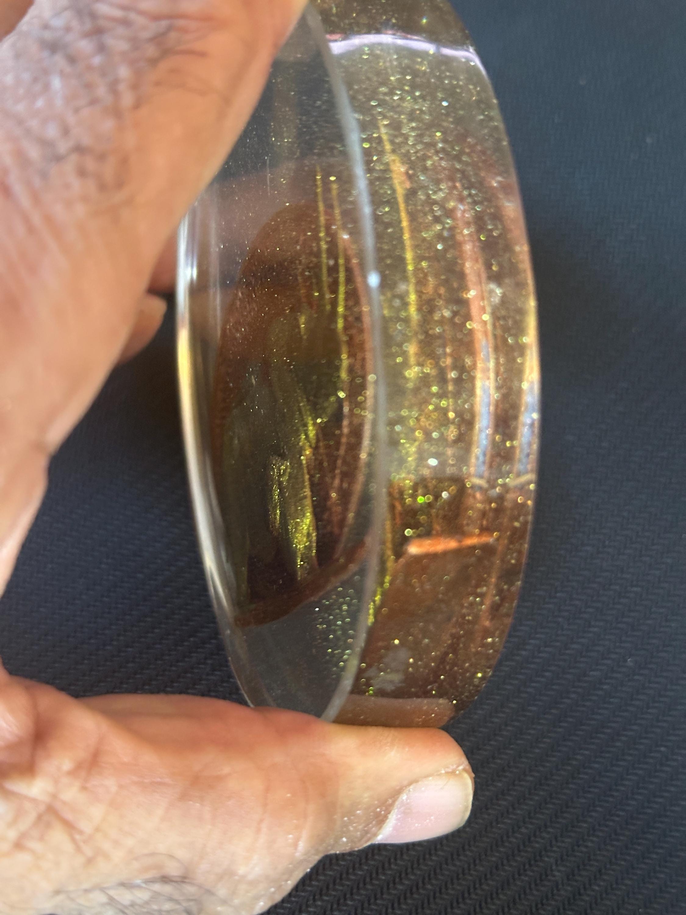 Rhinoceros with Cub – Gold Resin Coaster on Copper Background