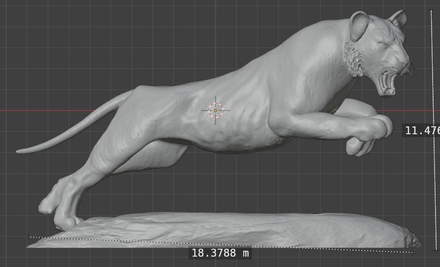 Tiger Attack Statue 3D STL | Digital Download | 3D Printable Big Cat