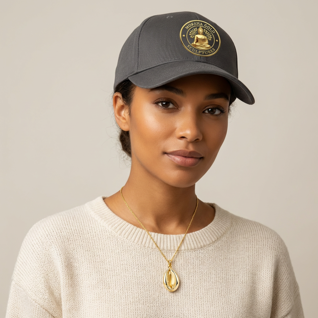 Solid Gold Cowrie Shell Pendant – Ocean-Inspired Luxury Charm
