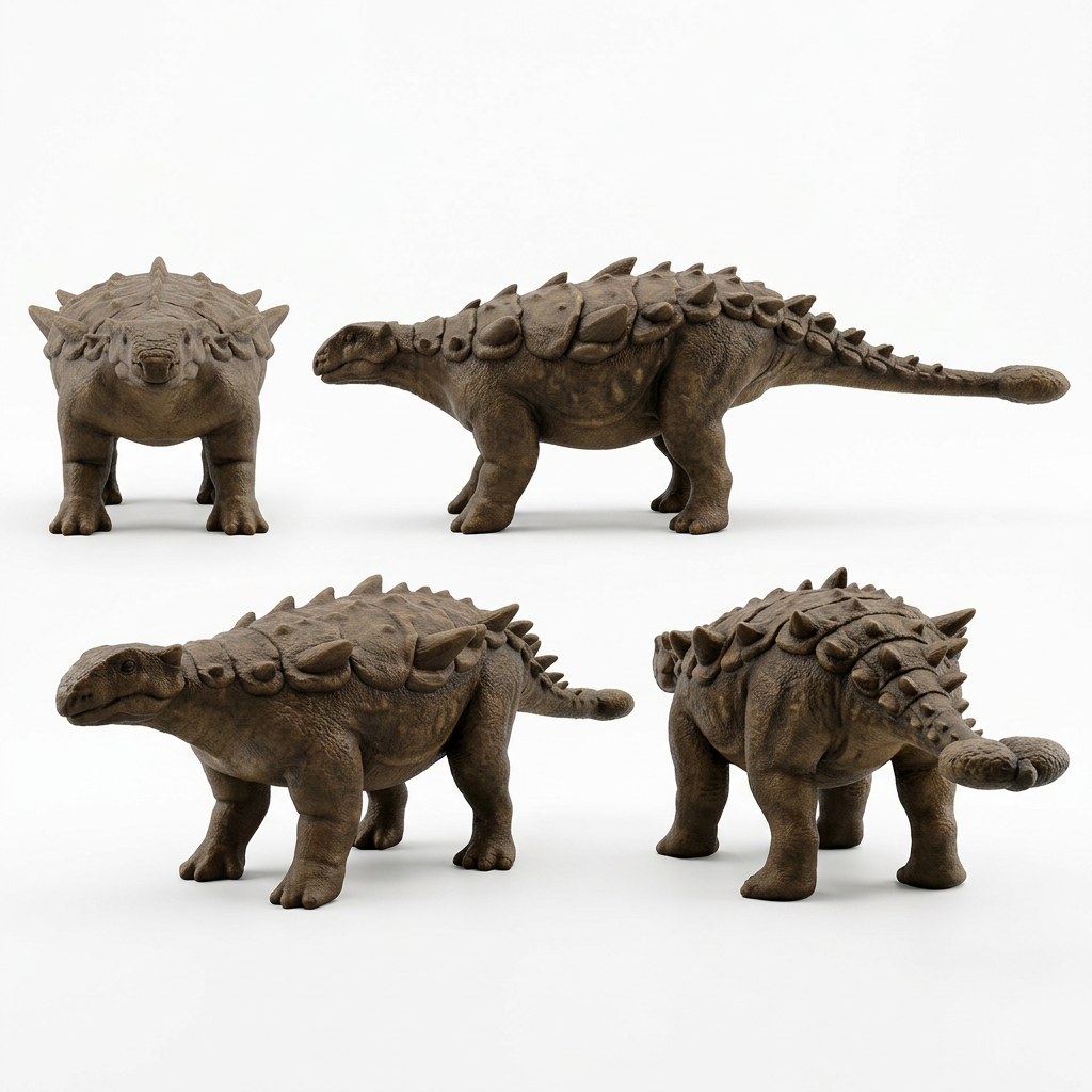 Ankylosaurus 3D Printed Model – Armored Dinosaur Sculpture | PLA & Smooth Nylon | Various Colors | Detailed Prehistoric Collectible
