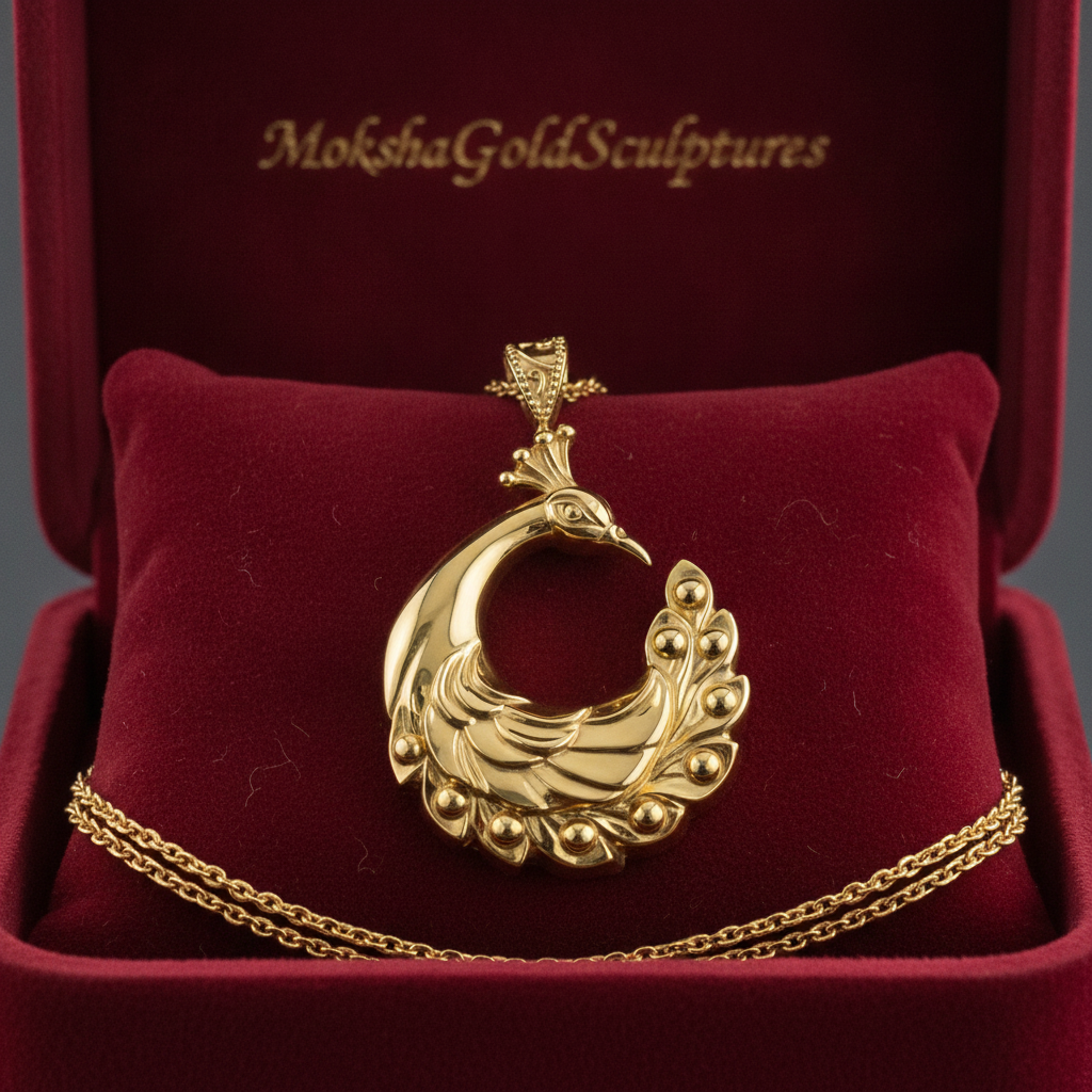Peacock Pendant Necklace | 9K Gold, Sterling Silver 925 or Brass | Elegant Peacock Bird Charm | Art Deco Jewelry | Gift for Her
