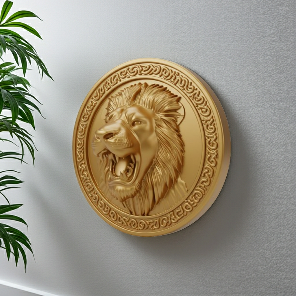 Roaring Lion Wall Art 250mm | 3D Printed Lion Head | PLA Wall Sculpture