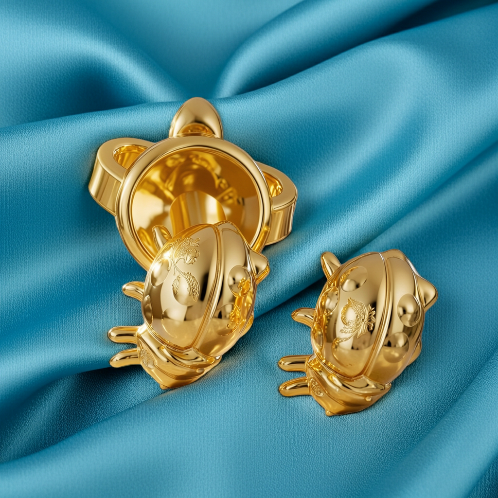 Ladybird Stud Earring – 8mm Miniature Nature-Inspired Stud in Gold