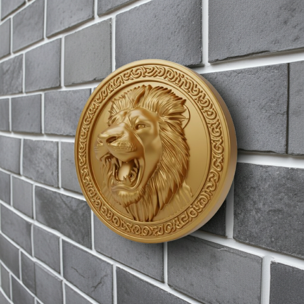 Roaring Lion Wall Art 250mm | 3D Printed Lion Head | PLA Wall Sculpture