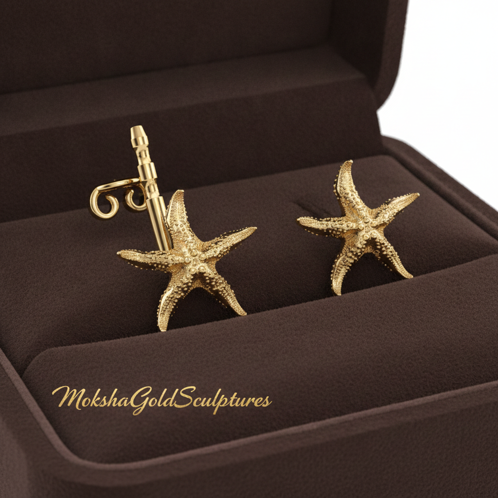 Starfish Stud Earrings | 9K Gold, Sterling Silver or Brass | Beach Jewelry | Ocean Inspired Earrings | Sea Star Studs | Coastal Gift for Her