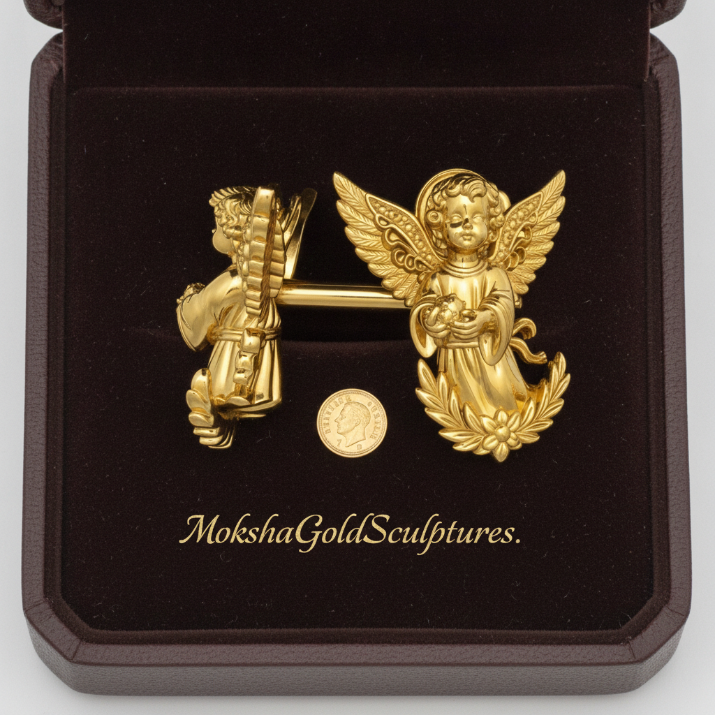 Angel Cherub Stud Earrings | 9K Gold, Sterling Silver or Brass | Handmade Angel Jewelry | Cherub Earrings | Artisan Religious Jewelry | Gift for Her