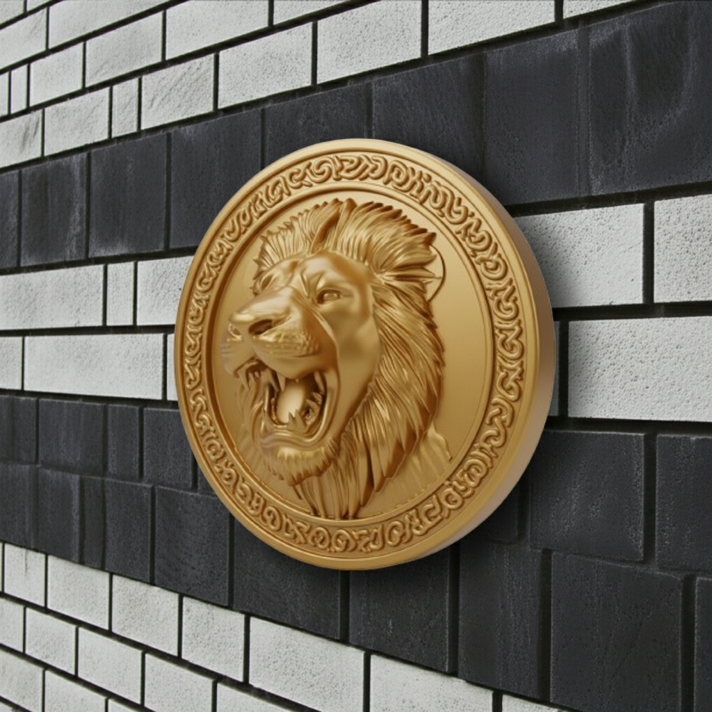 Roaring Lion Wall Art 250mm | 3D Printed Lion Head | PLA Wall Sculpture