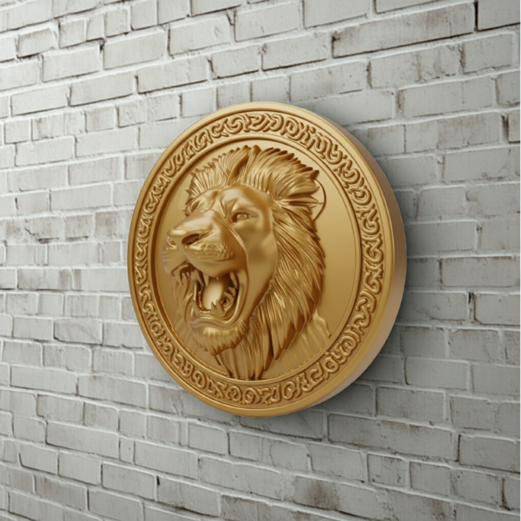 Roaring Lion Wall Art 250mm | 3D Printed Lion Head | PLA Wall Sculpture
