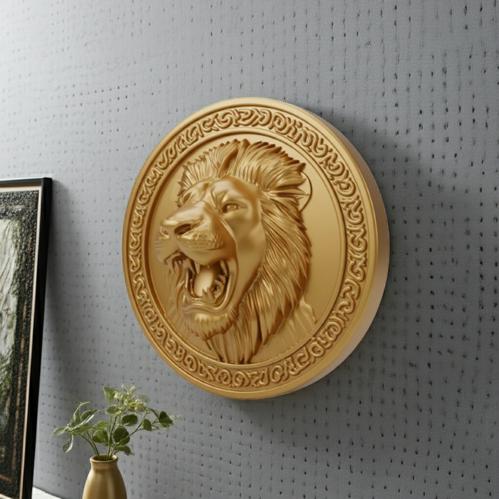 Roaring Lion Wall Art 250mm | 3D Printed Lion Head | PLA Wall Sculpture