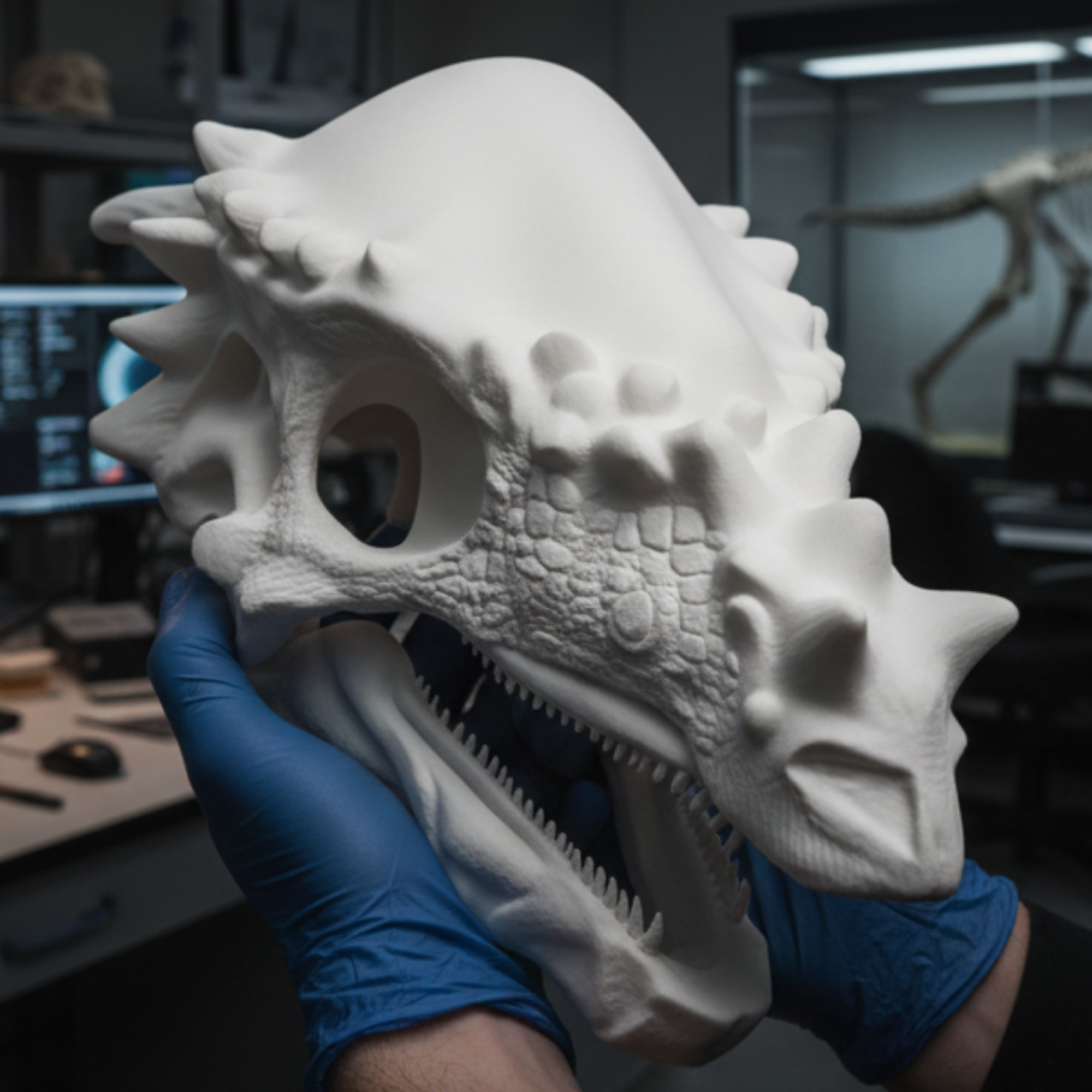 Pachycephalosaurus Skull 250mm | 3D Printed Dinosaur Skull Replica | Collectible Prehistoric Sculpture
