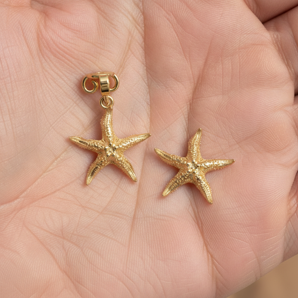 Starfish Stud Earrings | 9K Gold, Sterling Silver or Brass | Beach Jewelry | Ocean Inspired Earrings | Sea Star Studs | Coastal Gift for Her