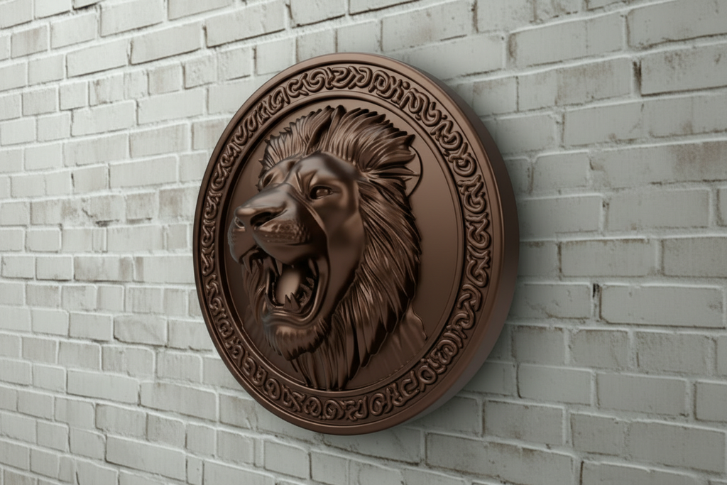 Roaring Lion Wall Art 250mm | 3D Printed Lion Head | PLA Wall Sculpture