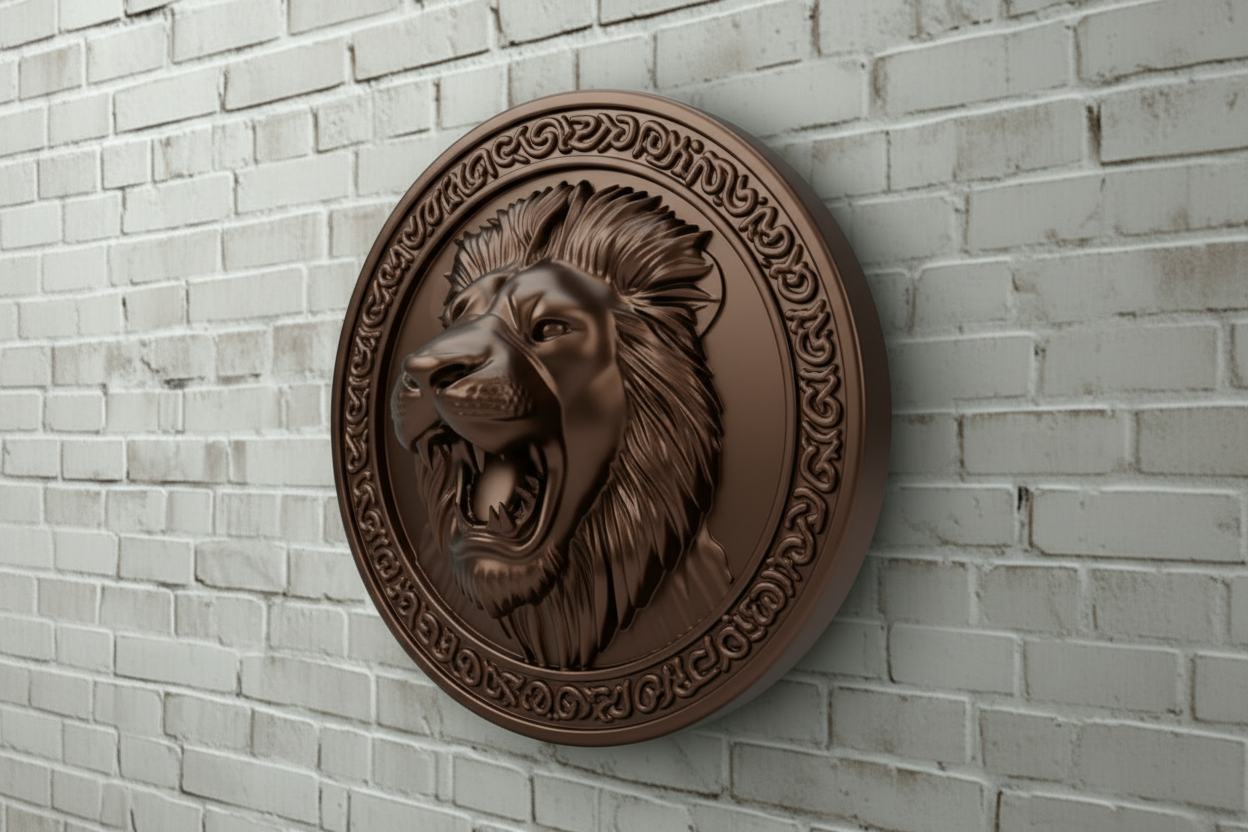 Roaring Lion Wall Art 250mm | 3D Printed Lion Head | PLA Wall Sculpture