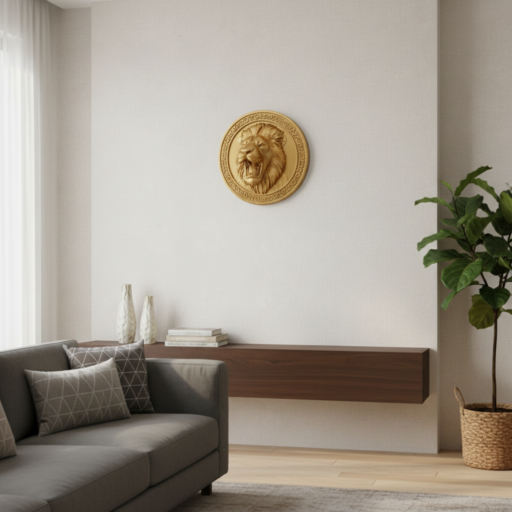 Roaring Lion Wall Art 250mm | 3D Printed Lion Head | PLA Wall Sculpture