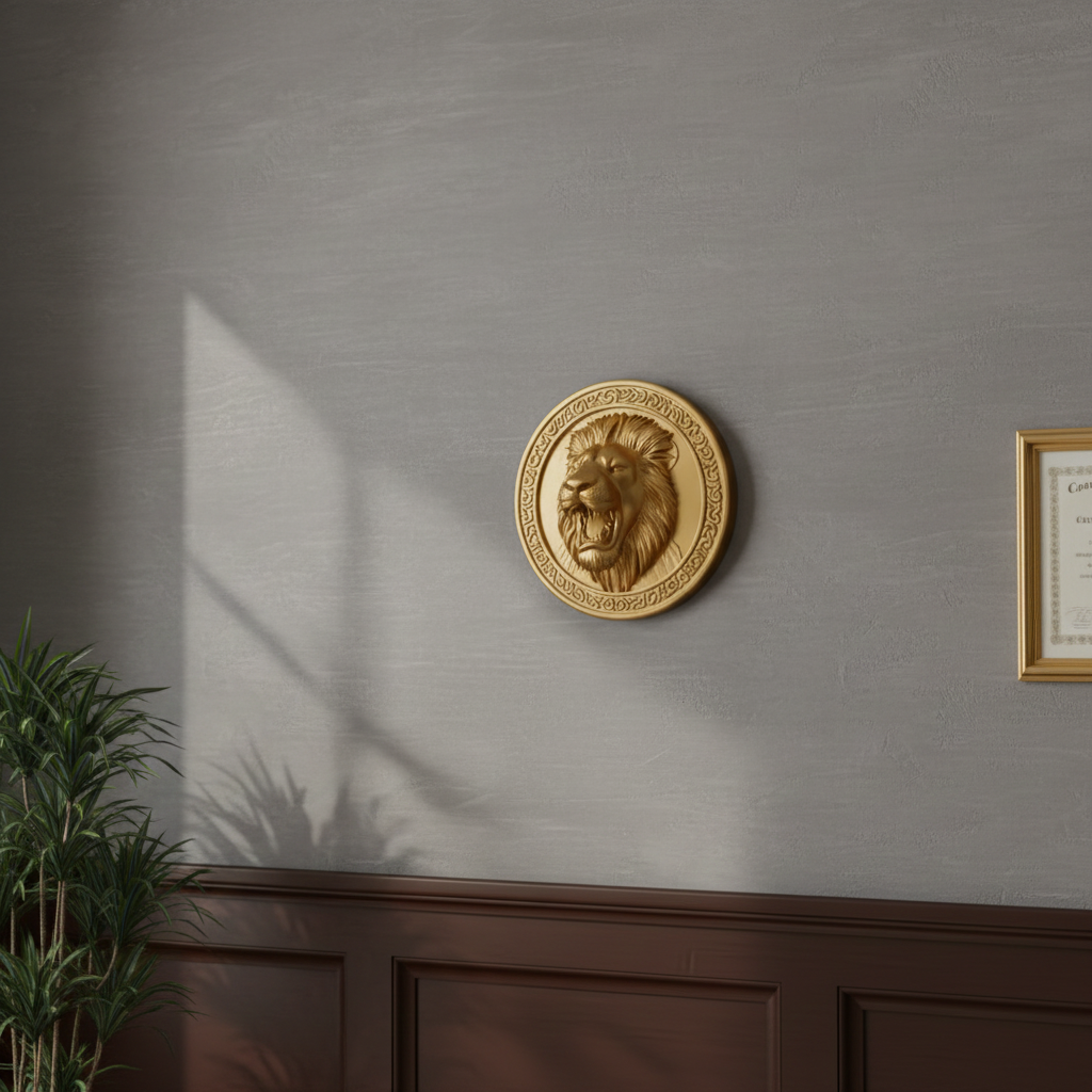 Roaring Lion Wall Art 250mm | 3D Printed Lion Head | PLA Wall Sculpture