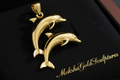 Two Dolphin Pendant Necklace | 18k Gold Plated or 925 Sterling Silver | Ocean Jewellery