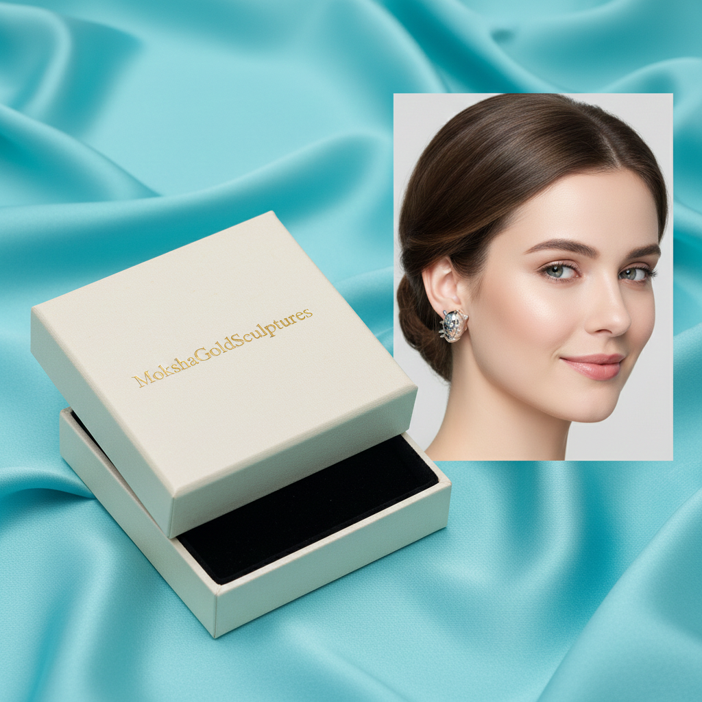 Ladybird Stud Earring – 8mm Miniature Nature-Inspired Stud in Polished Silver / Polished Brass
