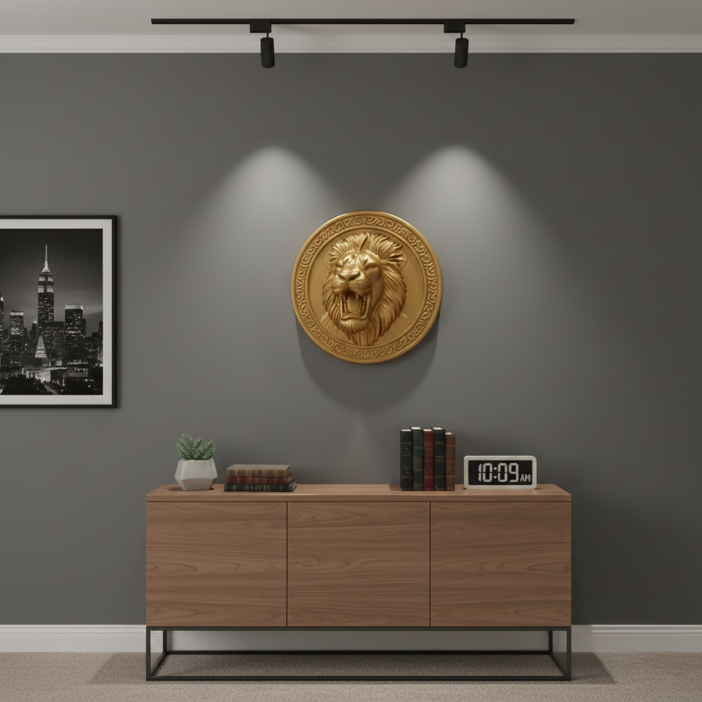 Roaring Lion Wall Art 250mm | 3D Printed Lion Head | PLA Wall Sculpture