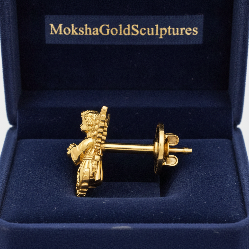 Angel Cherub Stud Earrings | 9K Gold, Sterling Silver or Brass | Handmade Angel Jewelry | Cherub Earrings | Artisan Religious Jewelry | Gift for Her