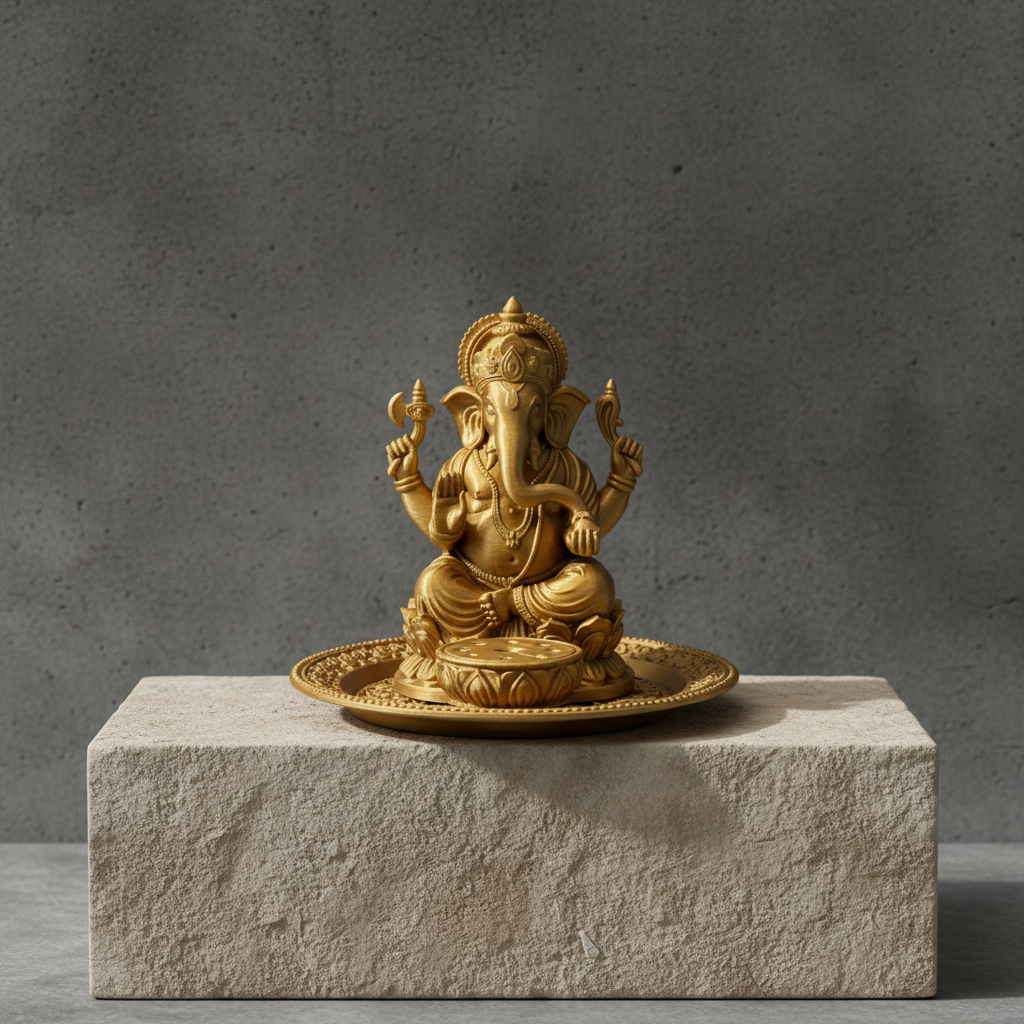 Ganesh Incense Holder Tray – PLA & Resin Decorative Statue with Incense Disk – Spiritual Home Décor – Meditation Altar Gift – Free UK Shipping