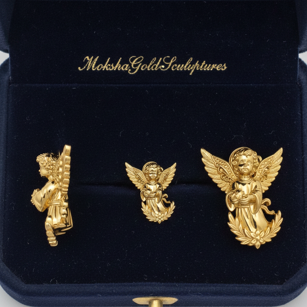 Angel Cherub Stud Earrings | 9K Gold, Sterling Silver or Brass | Handmade Angel Jewelry | Cherub Earrings | Artisan Religious Jewelry | Gift for Her
