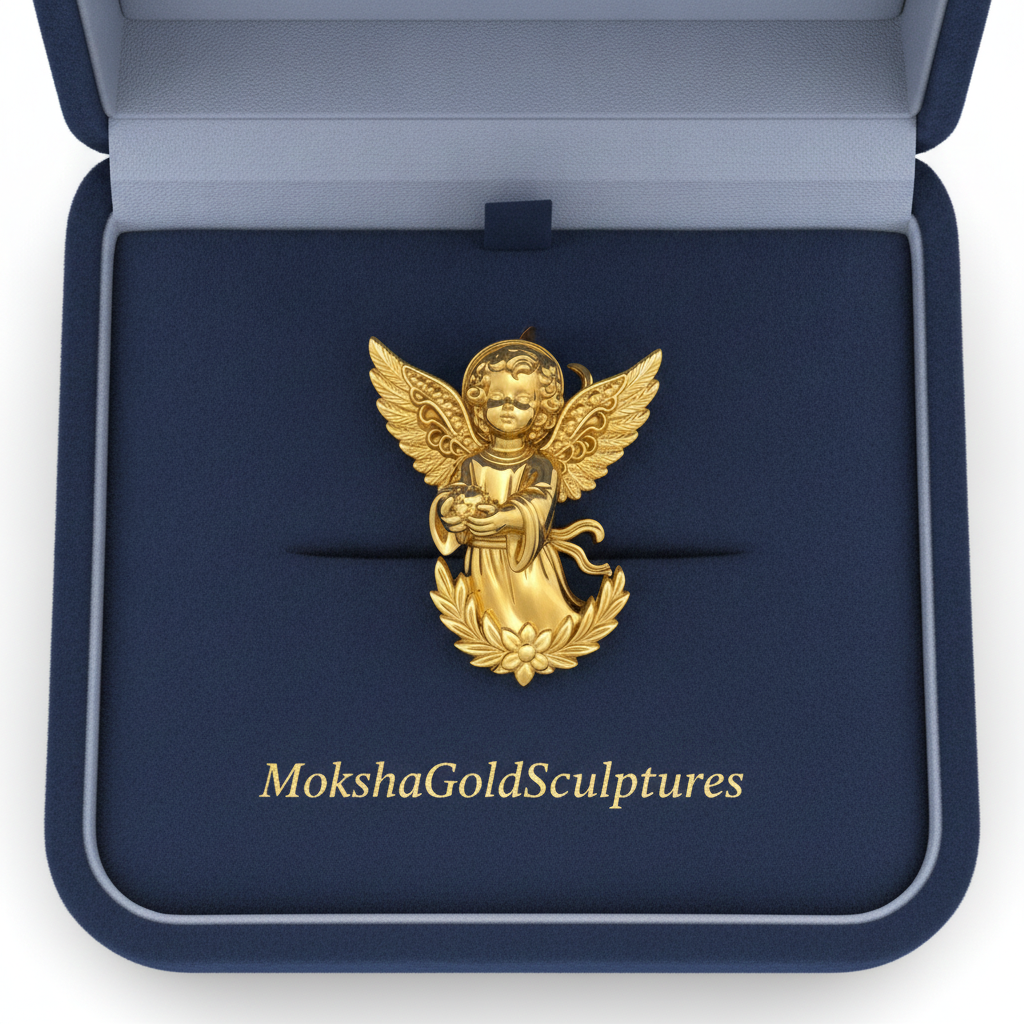 Angel Cherub Stud Earrings | 9K Gold, Sterling Silver or Brass | Handmade Angel Jewelry | Cherub Earrings | Artisan Religious Jewelry | Gift for Her