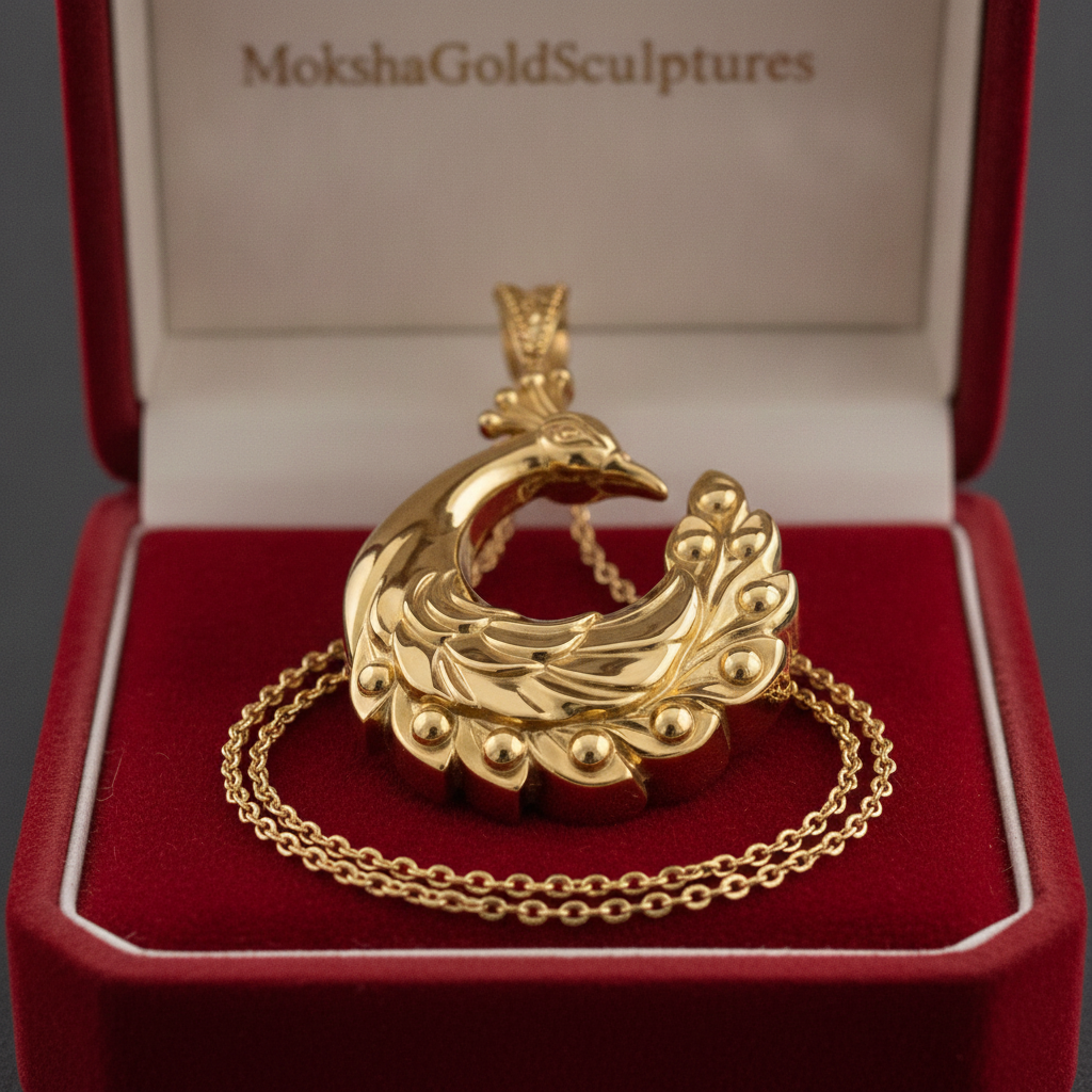 Peacock Pendant Necklace | 9K Gold, Sterling Silver 925 or Brass | Elegant Peacock Bird Charm | Art Deco Jewelry | Gift for Her