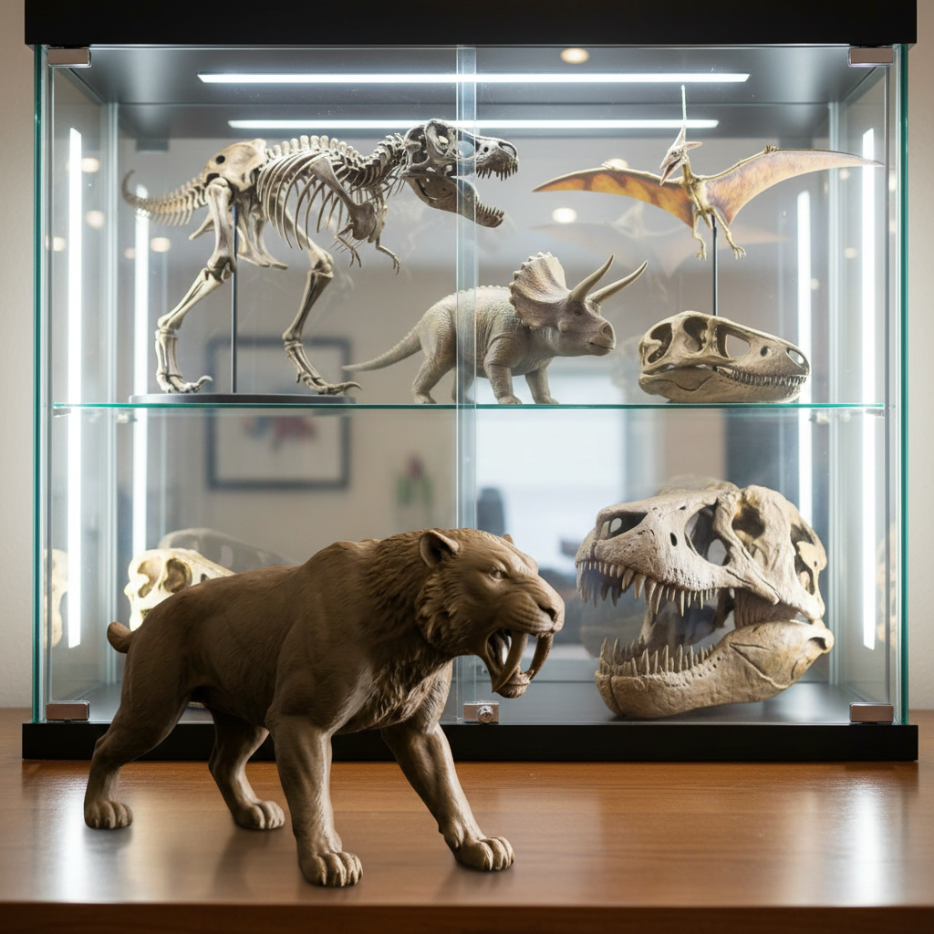 Smilodon Saber-Toothed Cat Model 3D Print | Ice Age Predator Figure | Desk Decor | Prehistoric Animal | PLA Nylon Resin | 160mm