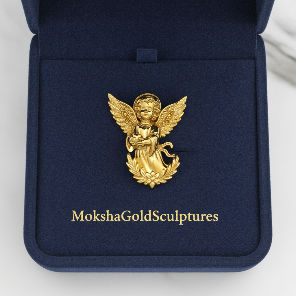 Angel Cherub Stud Earrings | 9K Gold, Sterling Silver or Brass | Handmade Angel Jewelry | Cherub Earrings | Artisan Religious Jewelry | Gift for Her