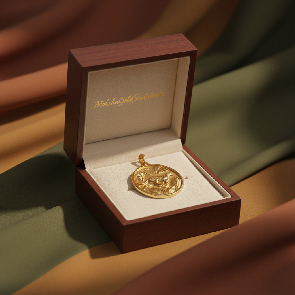 Attacking Cheetah Necklace Pendant  Fierce 3D Gold Animal Jewelry, Predator Wild Cat Inspired Desig
