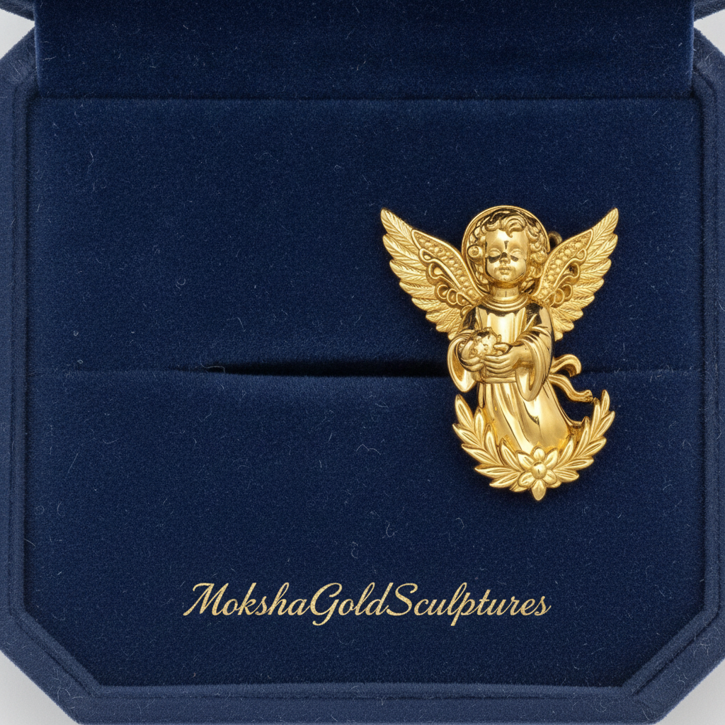 Angel Cherub Stud Earrings | 9K Gold, Sterling Silver or Brass | Handmade Angel Jewelry | Cherub Earrings | Artisan Religious Jewelry | Gift for Her