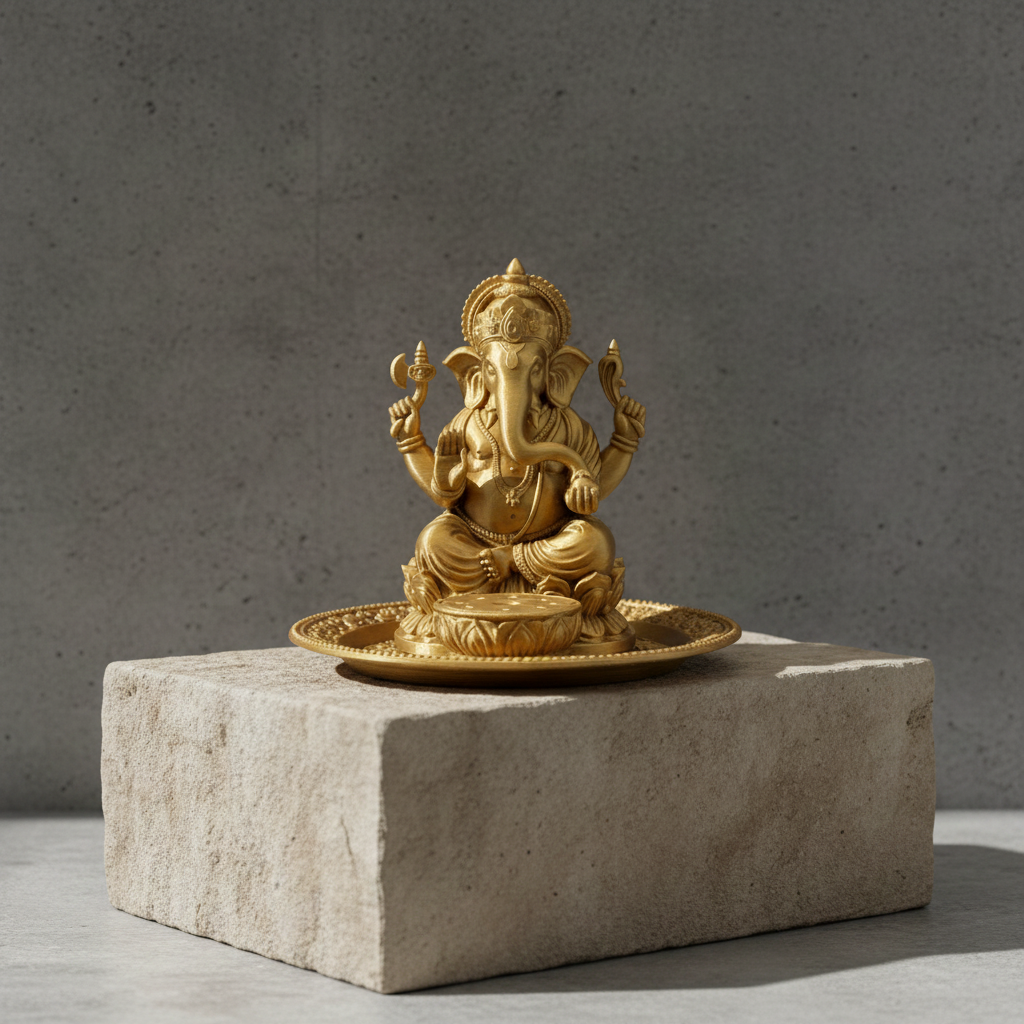 Ganesh Incense Holder Tray – PLA & Resin Decorative Statue with Incense Disk – Spiritual Home Décor – Meditation Altar Gift – Free UK Shipping