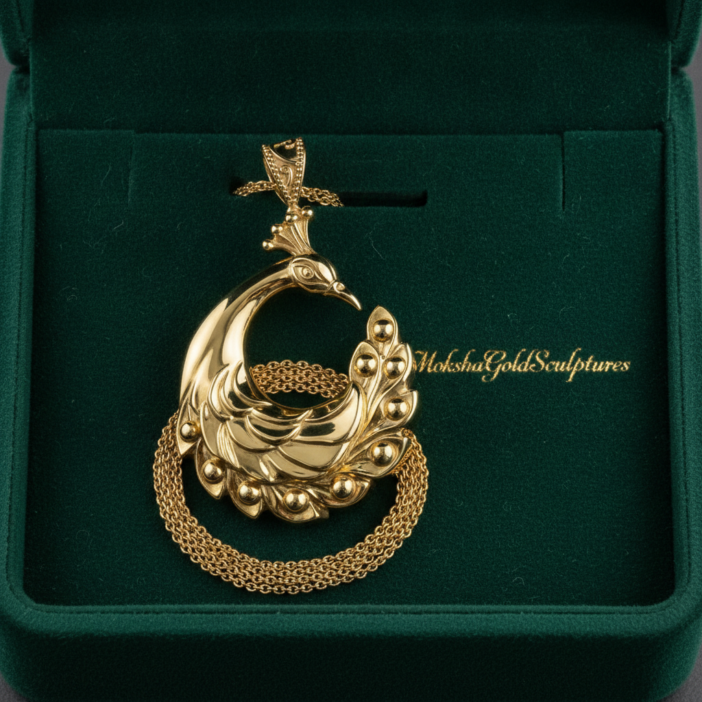 Peacock Pendant Necklace | 9K Gold, Sterling Silver 925 or Brass | Elegant Peacock Bird Charm | Art Deco Jewelry | Gift for Her