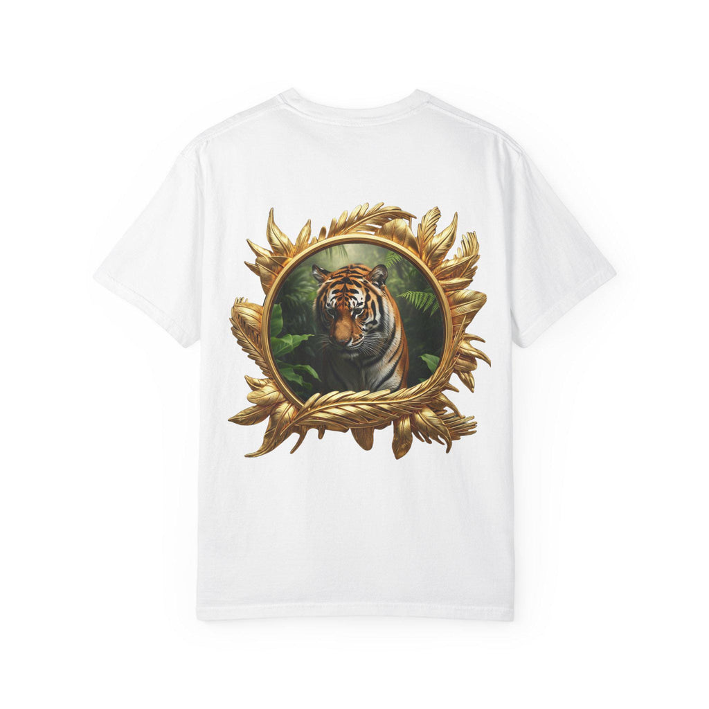 Prowling Tiger T-Shirt, Jungle Wildlife, 3D Gold Print