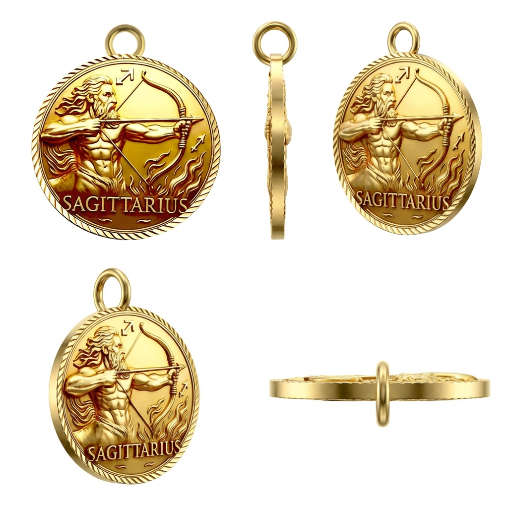 Sagittarius Zodiac Pendant Necklace 925 Sterling Silver Astrology Charm 20x23mm Lightweight Horoscope Jewelry Gift