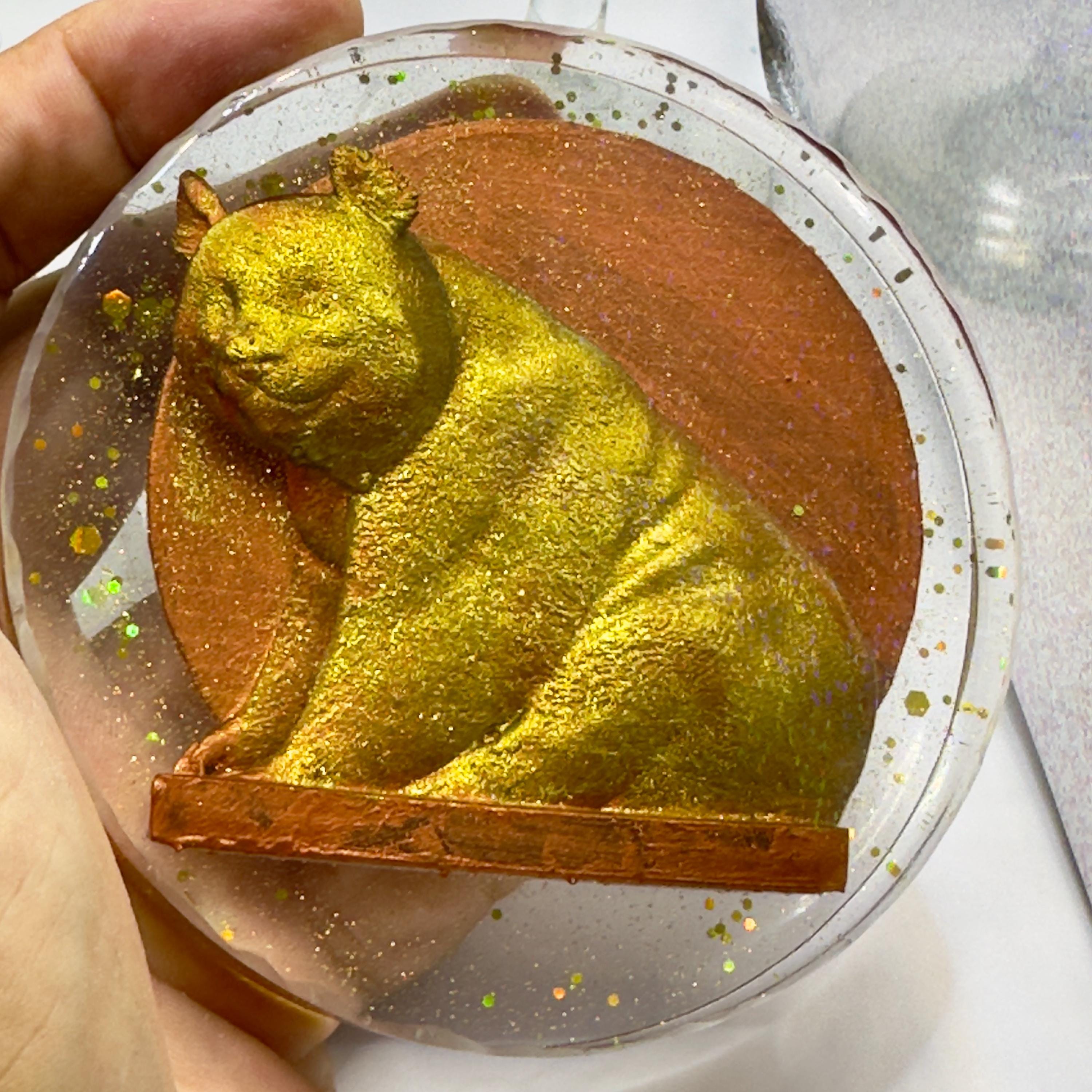 Handmade Panda Resin Coaster | Black & White Animal Art