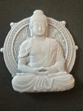 Handmade Buddha with Dharmachakra 3D Resin Sculpture – Symbol of Enlightenment, Peace & Wisdom