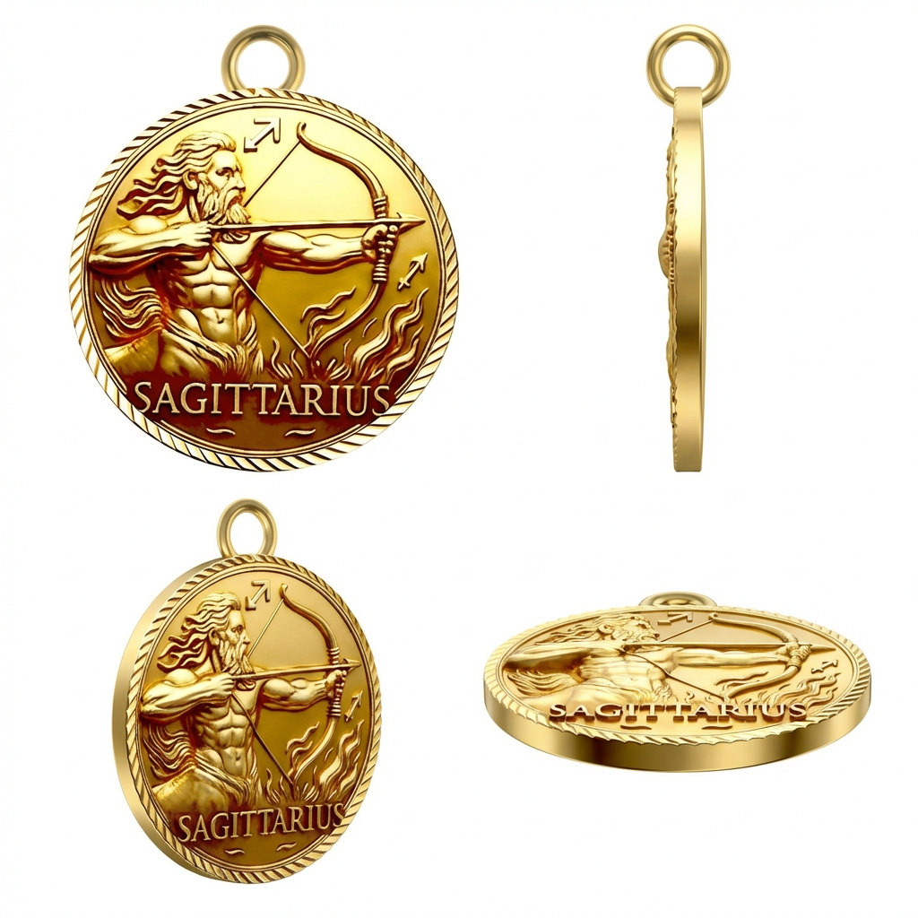 Sagittarius Zodiac Pendant Necklace 925 Sterling Silver Astrology Charm 20x23mm Lightweight Horoscope Jewelry Gift