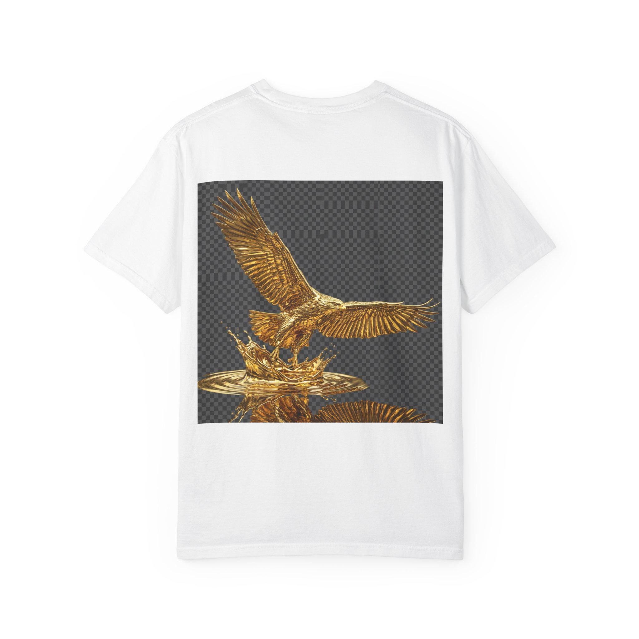 Bald Eagle with Splash  3D Gold Print Wildlife T-Shirt, Majestic American Predator Design