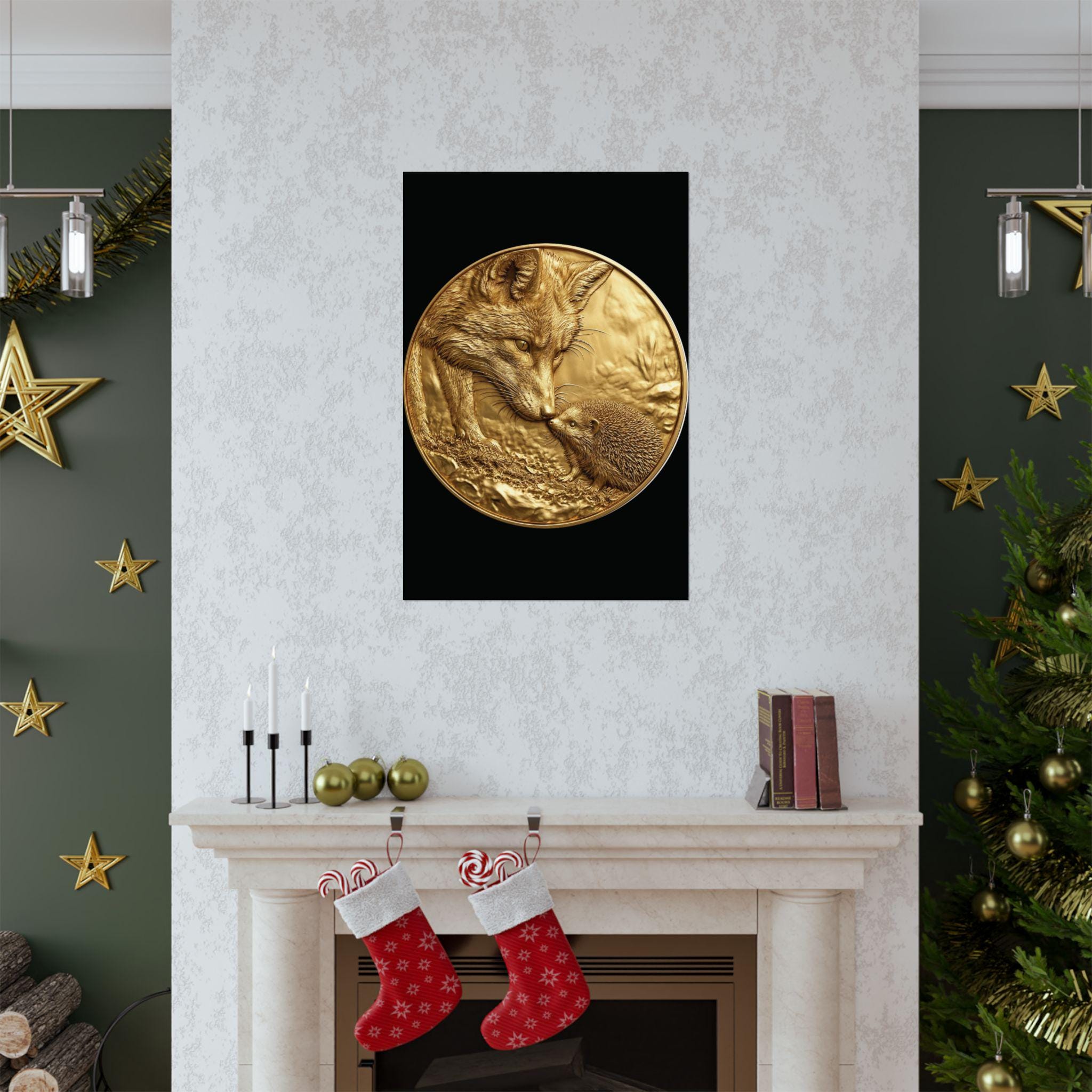 Gold Fox and Mole Print, Loving Wildlife Art