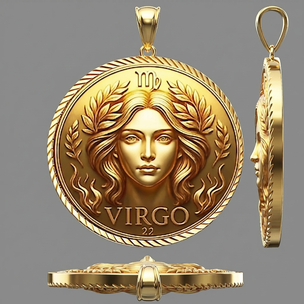 SILVER Virgo Zodiac Pendant Necklace – Astrology Star Sign Jewelry – Minimal Celestial Charm