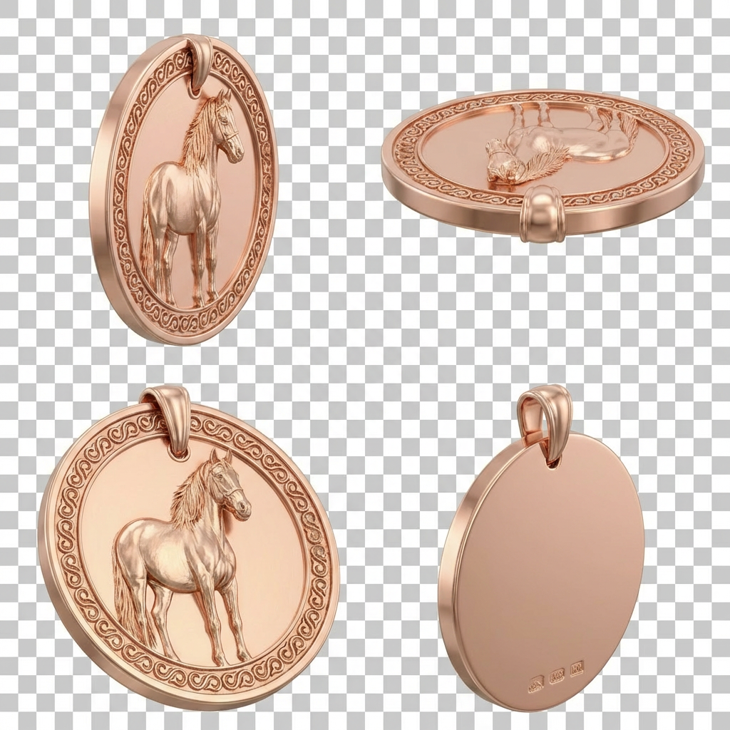 Stallion Horse Full Body Pendant Necklace in Gold or Sterling Silver – Relaxed Posture, Elegant Equestrian Wildlife Jewelry