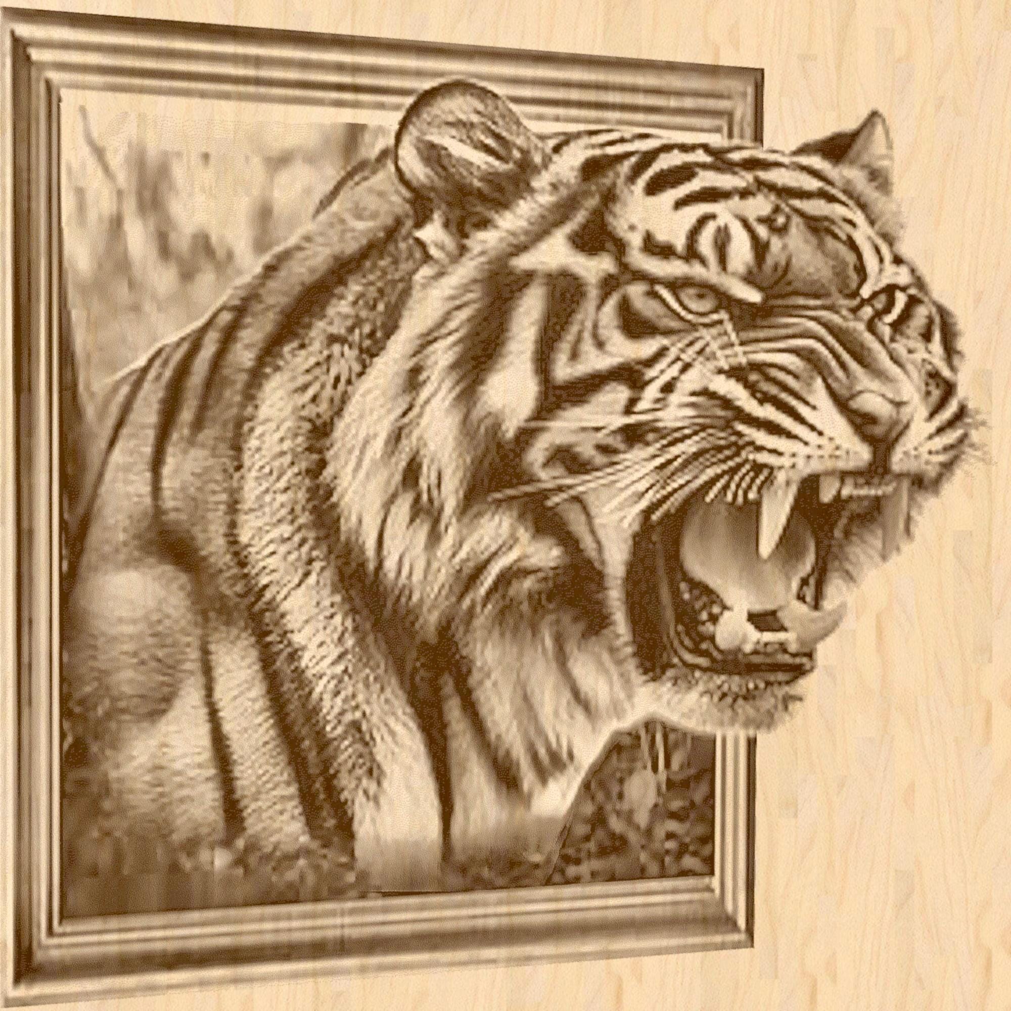 Lions & Tigers 3D Effect PNG Bundle – Angry Beasts Jumping from Frame | 6 Files ZIP Digital download