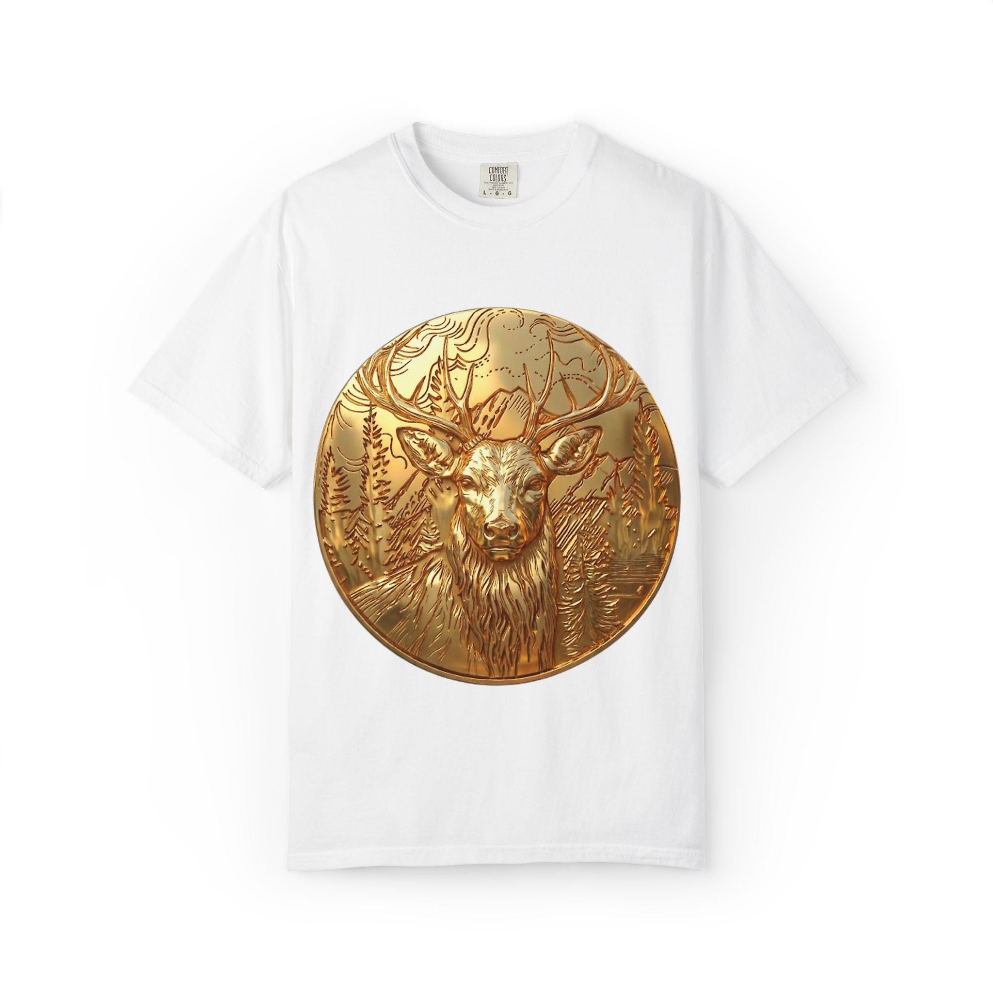 Deer Portrait with Pine Tree Background  Majestic Wildlife Nature Art Forest Design