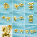 Capricorn zodiac earrings in 9k rose gold lightweight everyday stud earrings