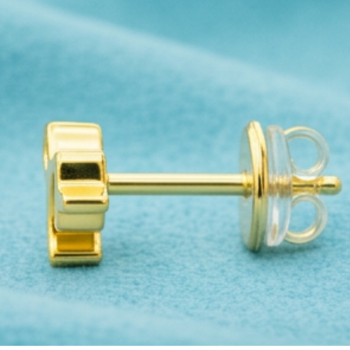 Minimalist Capricorn glyph stud earrings solid gold zodiac jewellery UK