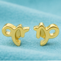 Capricorn Zodiac Symbol Stud Earrings in Silver or Polished Brass | Minimal Astrology Studs | 7 × 7 × 3 mm