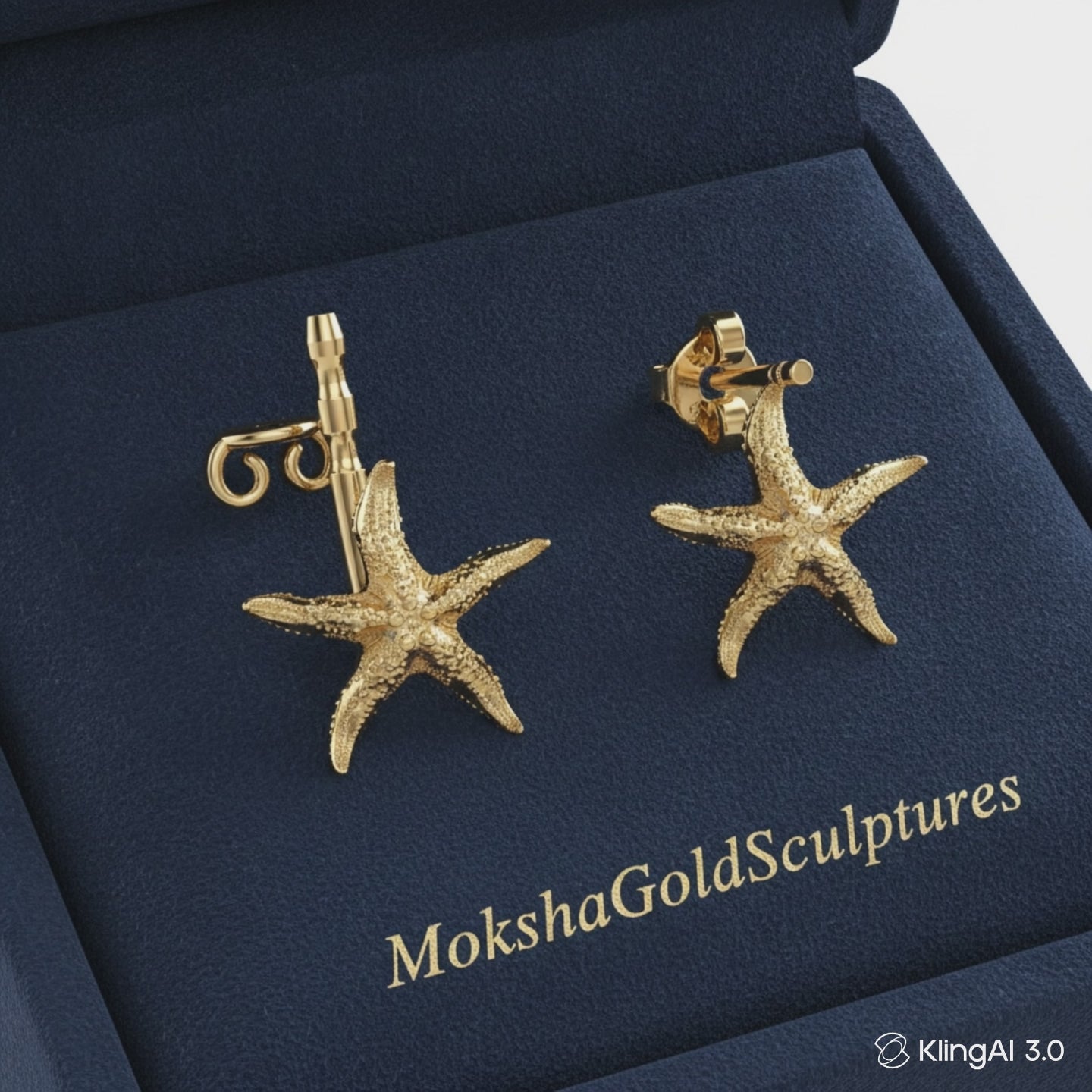 Starfish Stud Earrings | 9K Gold, Sterling Silver or Brass | Beach Jewelry | Ocean Inspired Earrings | Sea Star Studs | Coastal Gift for Her